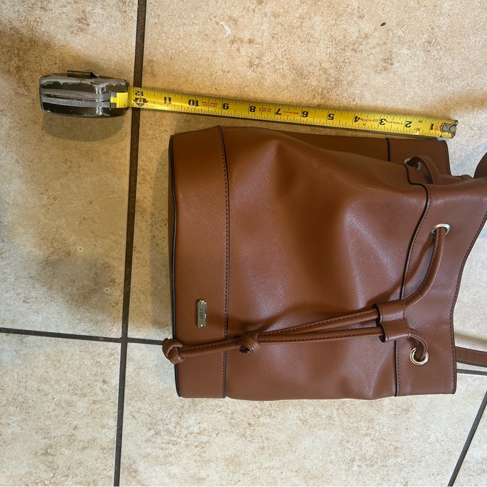 CHAPS Mini Bucket Bag - Brown Crossbody Tote - Picture 11 of 12